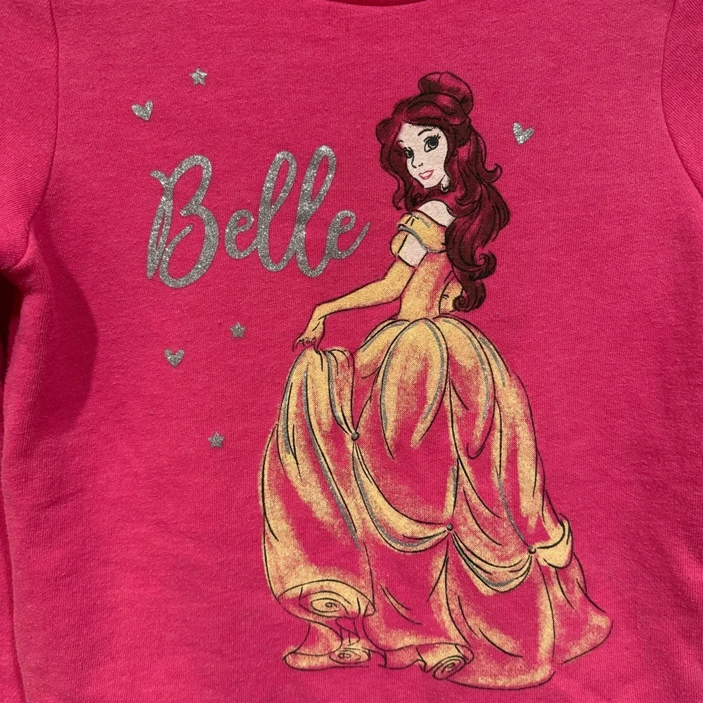 Kids Disney Girls Pink Belle Sleeping Beauty Princess Long Sleeve Sweatshirt M 8